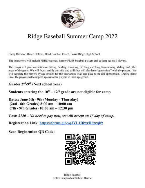 Ridge Baseball Summer Camp